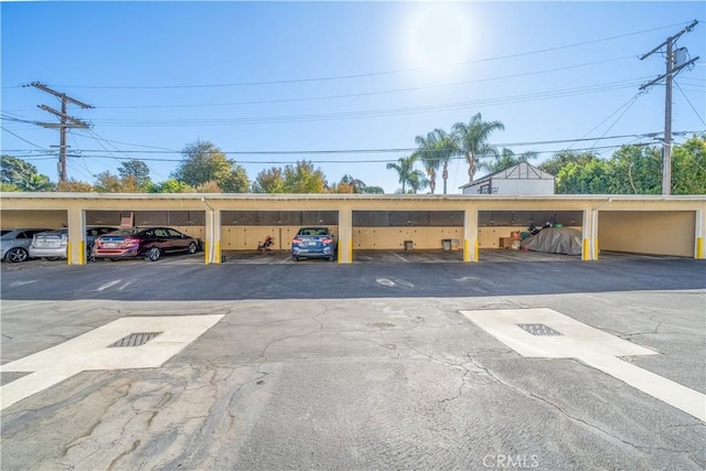 view of covered parking lot