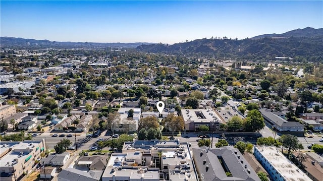 aerial view featuring a mountain view