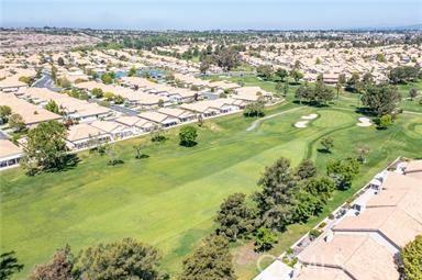 5855 Myrtle Beach Dr, Banning, CA 92220 - aerial perspective of suburban area with a golf club