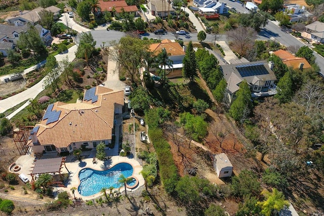 aerial view with a residential view