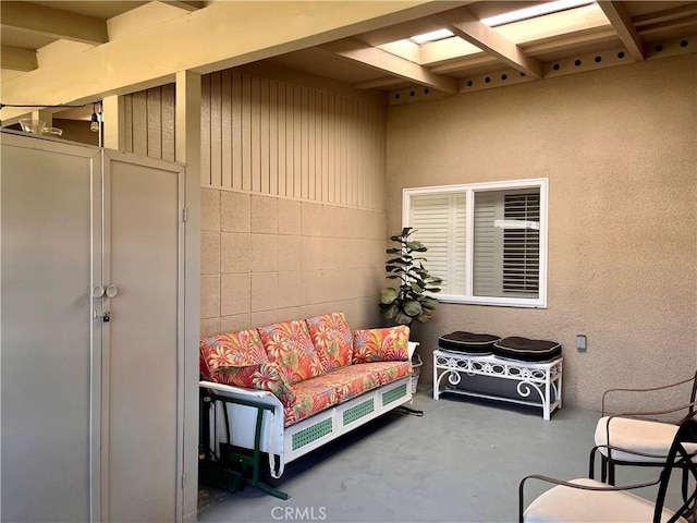 view of patio / terrace featuring an outdoor living space