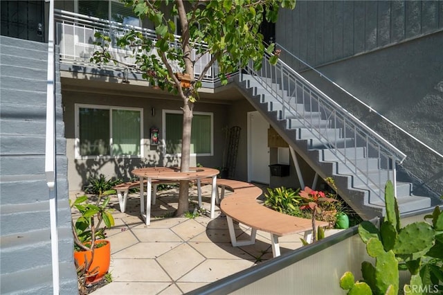 view of patio with stairs