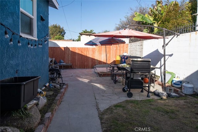 view of patio / terrace featuring a fenced backyard