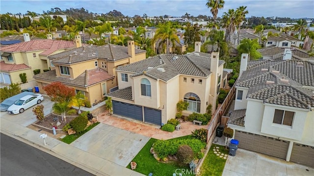 drone / aerial view with a residential view