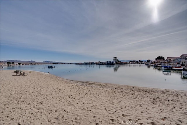 water view featuring a beach view