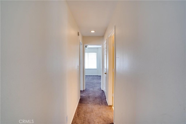 corridor featuring carpet flooring