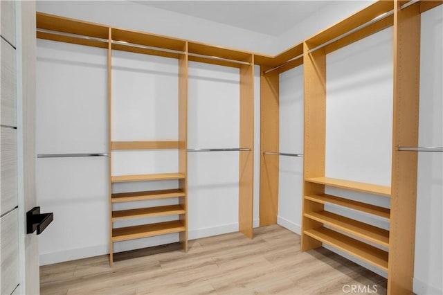 spacious closet with wood finished floors