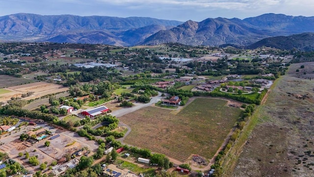 birds eye view of property with a rural view and a mountain view