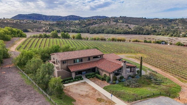 aerial view with a rural view