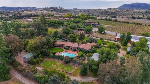 bird's eye view with a rural view