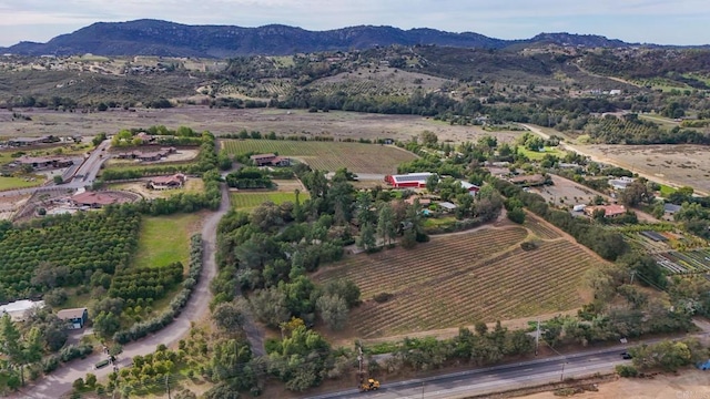 aerial view with a rural view and a mountain view