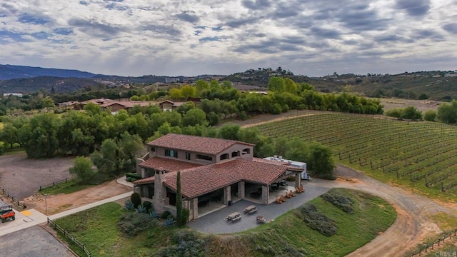 aerial view featuring a rural view