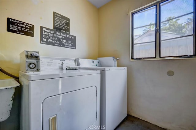 laundry room with laundry area and washer and dryer