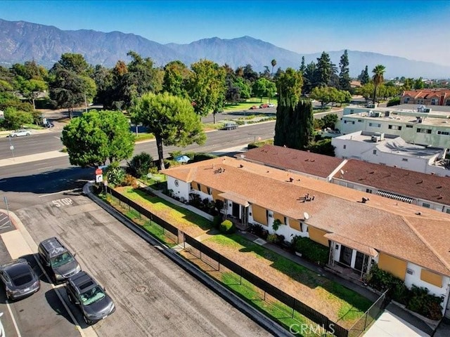 drone / aerial view with a mountain view