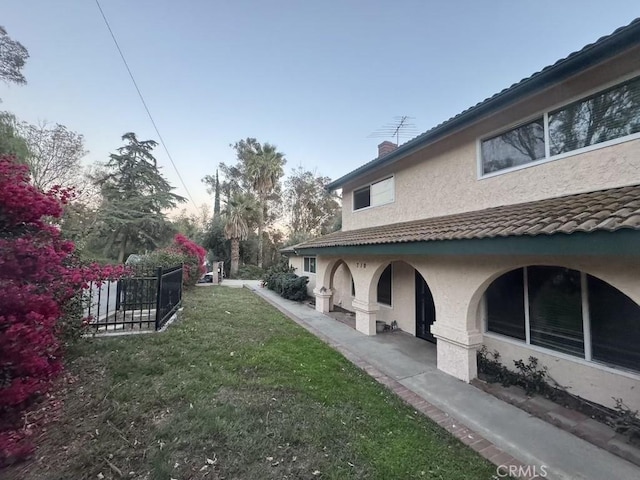 view of yard with fence