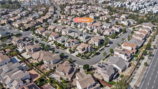 aerial view with a residential view
