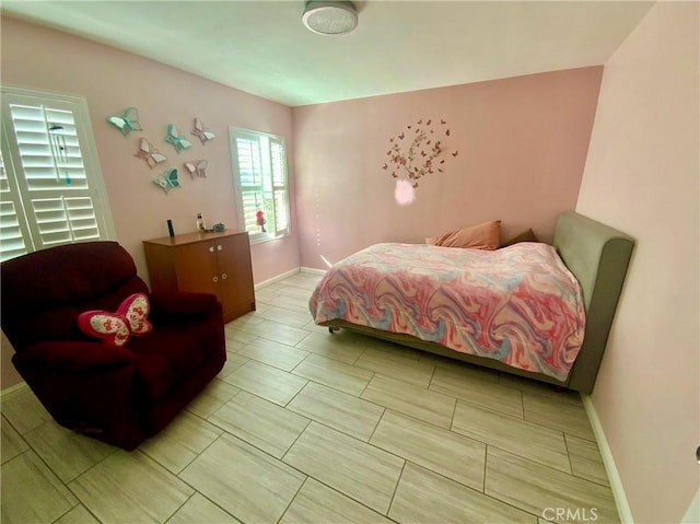 bedroom with baseboards