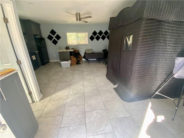 interior space featuring light tile patterned floors