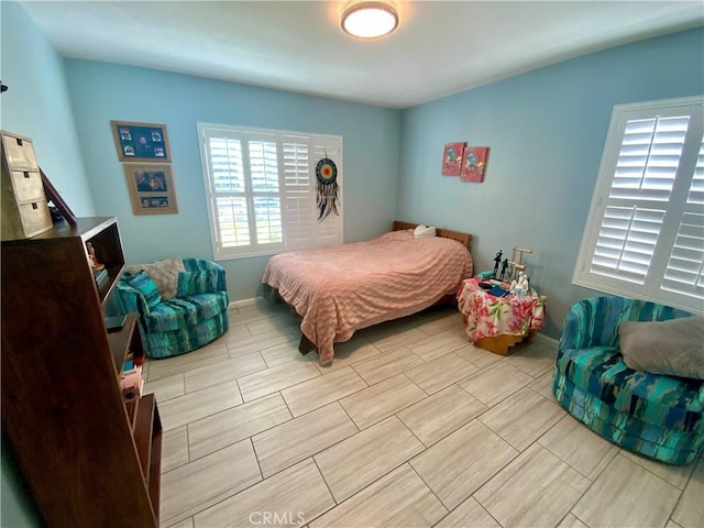 bedroom with baseboards