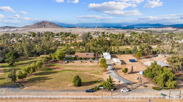 bird's eye view featuring a mountain view