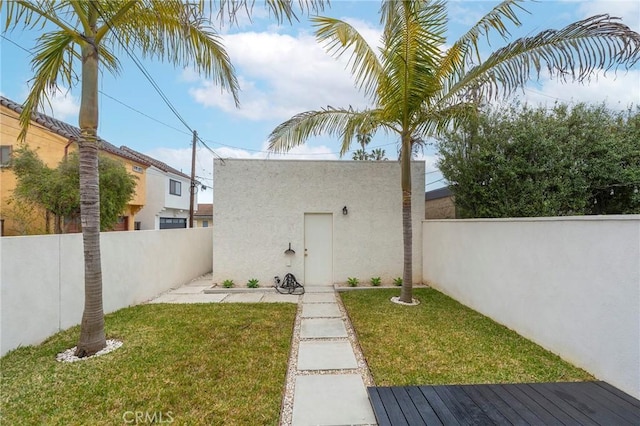 view of yard with fence