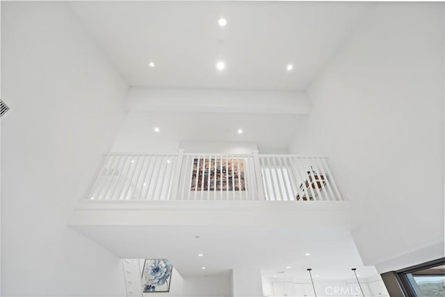 details featuring recessed lighting