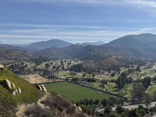 view of mountain feature with a rural view