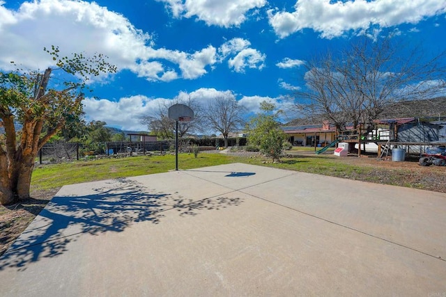 16233 Oakley Rd, Ramona, CA 92065 - exterior space featuring community basketball court, a lawn, and fence