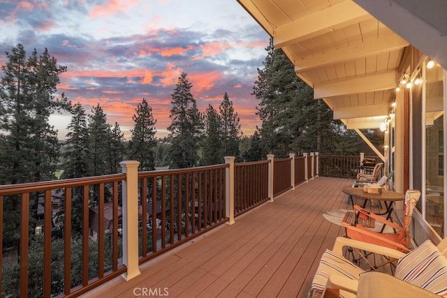 view of deck at dusk