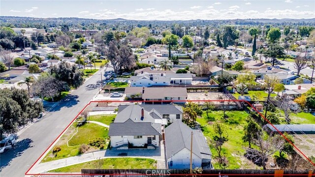 bird's eye view with a residential view