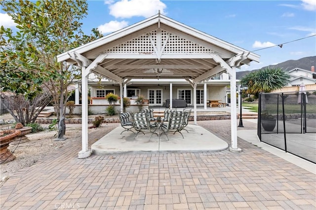 view of patio / terrace featuring a gazebo