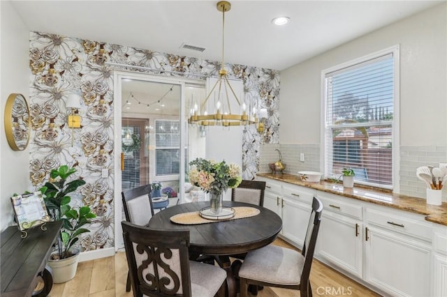 25 Vista Toscana, Lake Elsinore, CA 92532 - dining space with a chandelier, light wood-type flooring, and recessed lighting