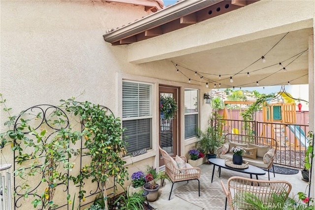 25 Vista Toscana, Lake Elsinore, CA 92532 - balcony featuring a patio area and outdoor lounge area