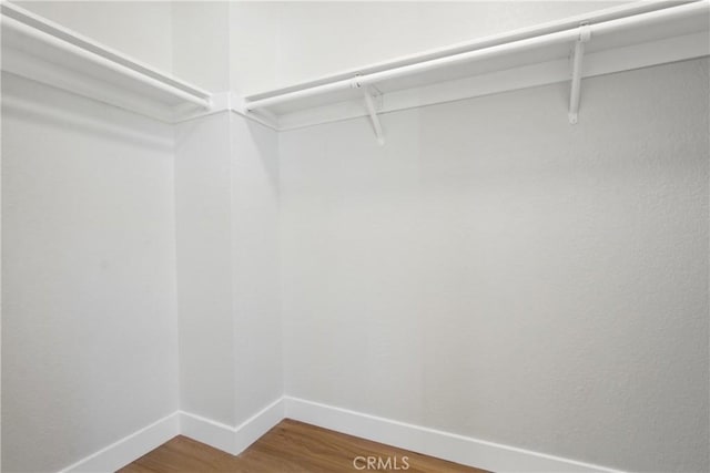 spacious closet with wood finished floors