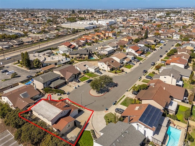 aerial view featuring a residential view