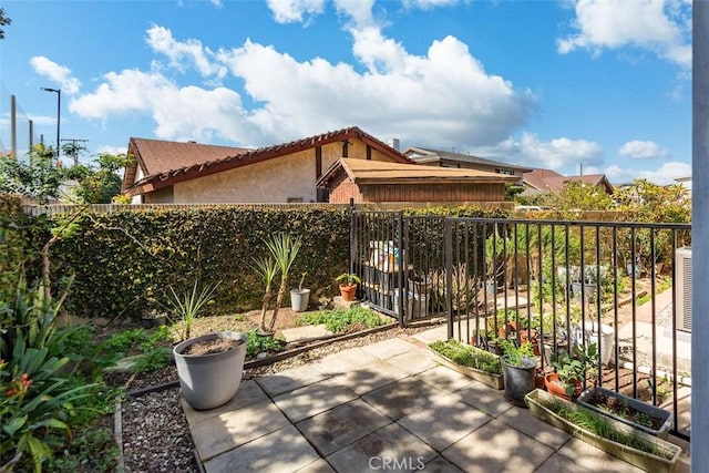 view of patio featuring a fenced backyard