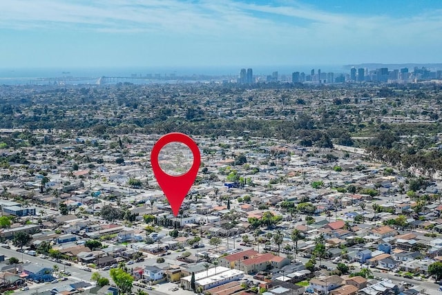 aerial view featuring a view of city