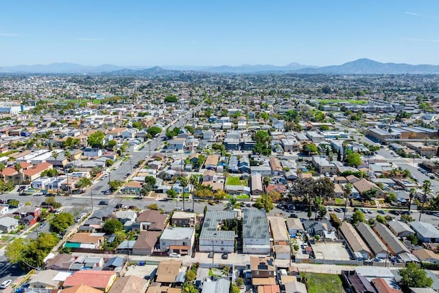 aerial view with a residential view and a mountain view