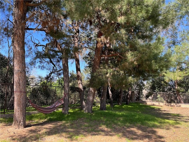 view of yard with fence