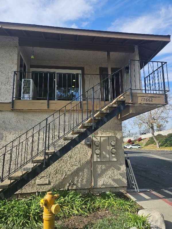 exterior space with stucco siding