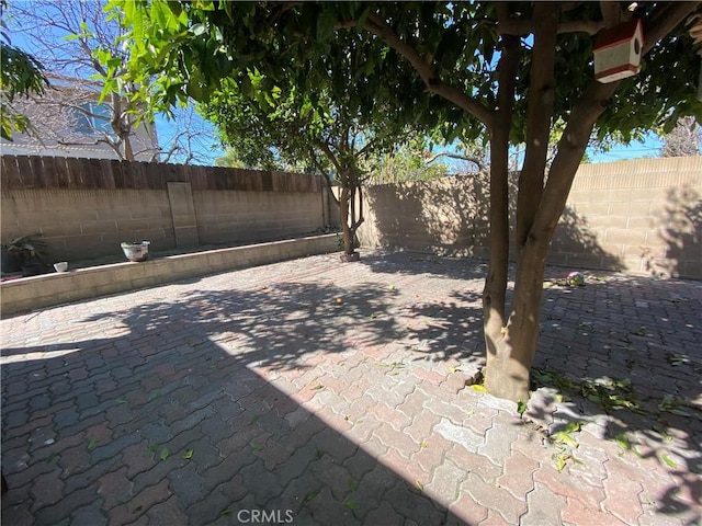 view of patio with a fenced backyard