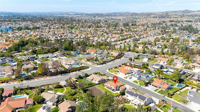 aerial view with a residential view