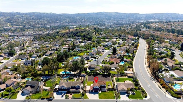 bird's eye view with a residential view