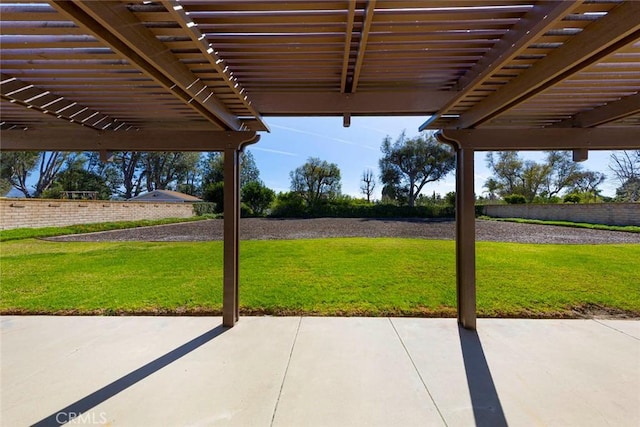 view of patio with a pergola