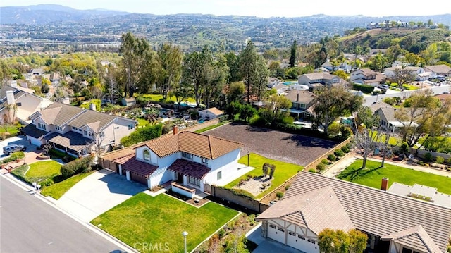 drone / aerial view with a residential view