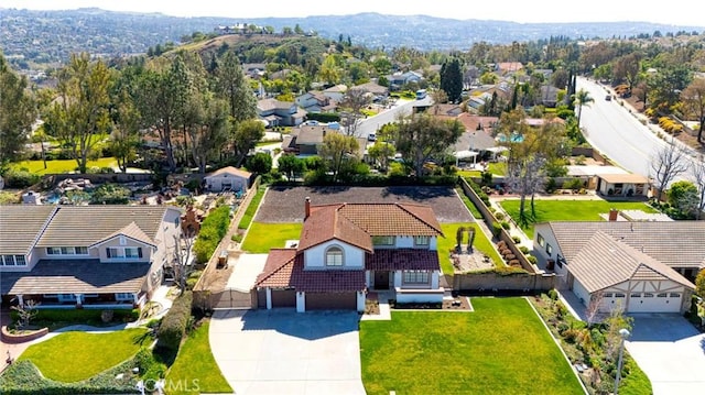 bird's eye view with a residential view