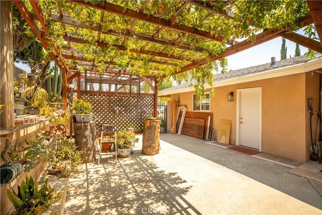 view of patio with a pergola