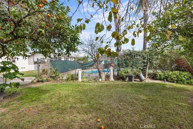 view of yard with fence