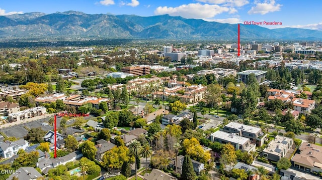 aerial view featuring a mountain view