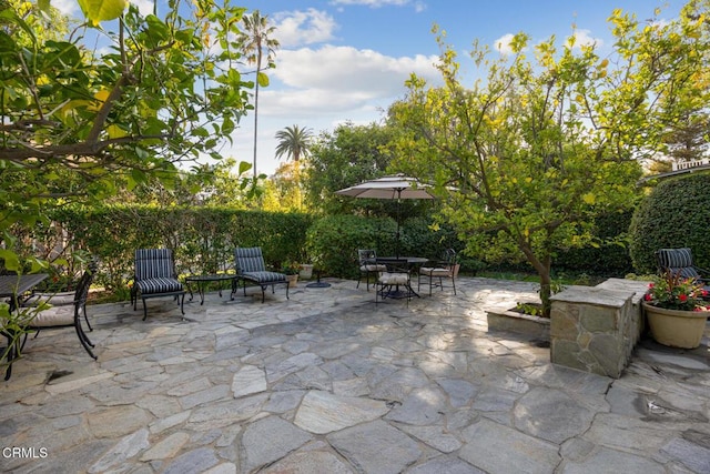 view of patio / terrace featuring outdoor dining space